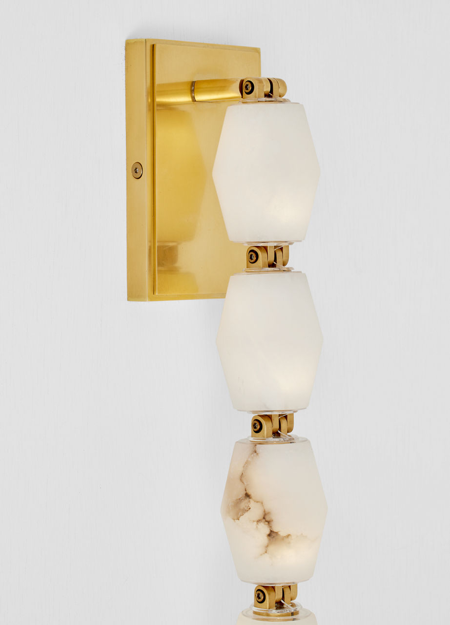 Collier Alabaster 28 Sconce | Hand-Rubbed Antique Brass 2700K