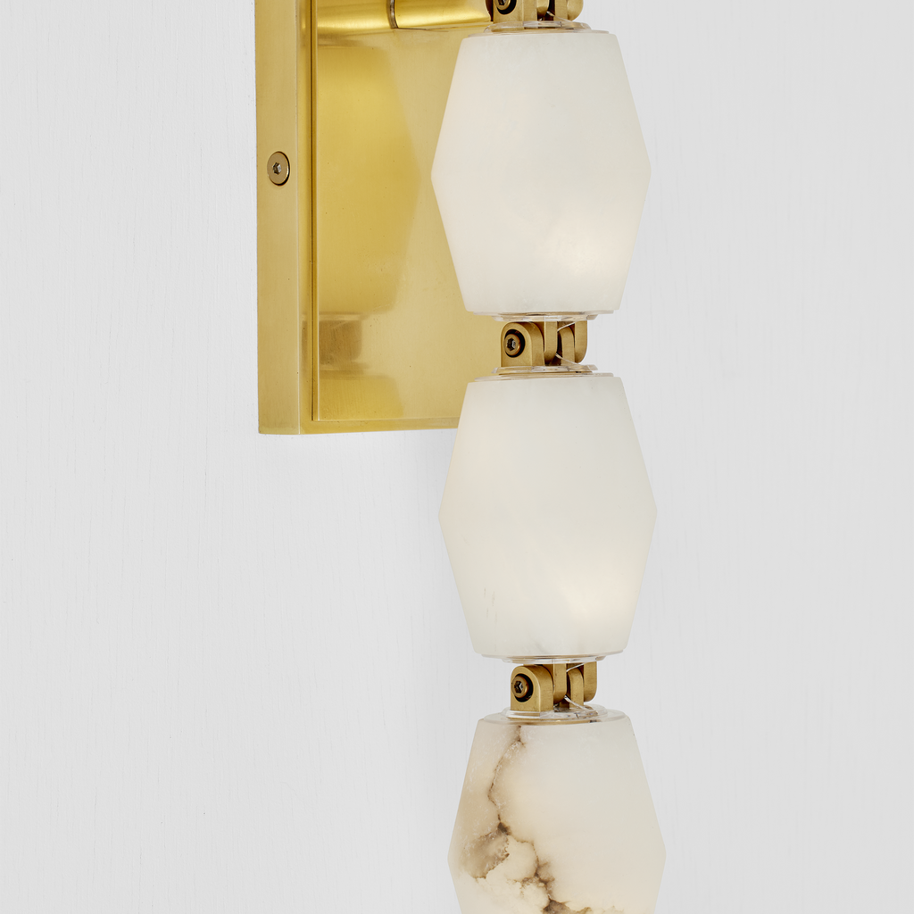 Collier Alabaster 28 Sconce | Hand-Rubbed Antique Brass 2700K