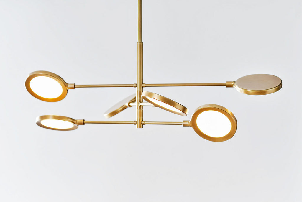 Spectica 6 Chandelier Acrylic plated brass LED 3000K 90 CRI90 cri 3000k 120v