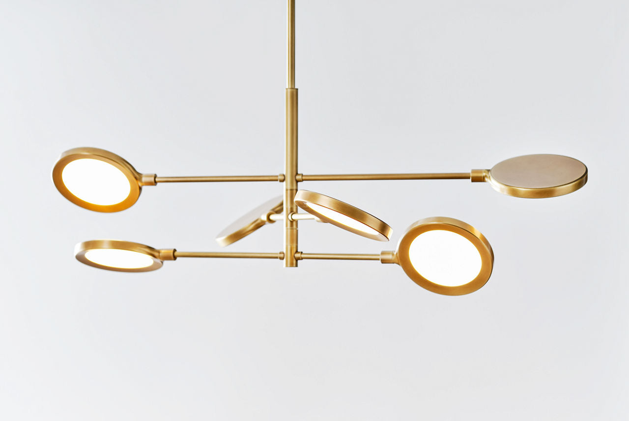 Spectica 6 Chandelier Acrylic plated brass LED 3000K 90 CRI90 cri 3000k 120v
