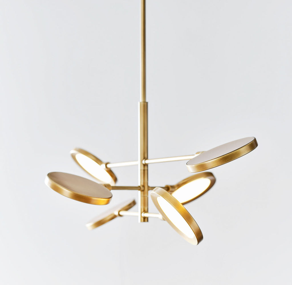 Spectica 6 Chandelier Acrylic plated brass LED 3000K 90 CRI90 cri 3000k 120v