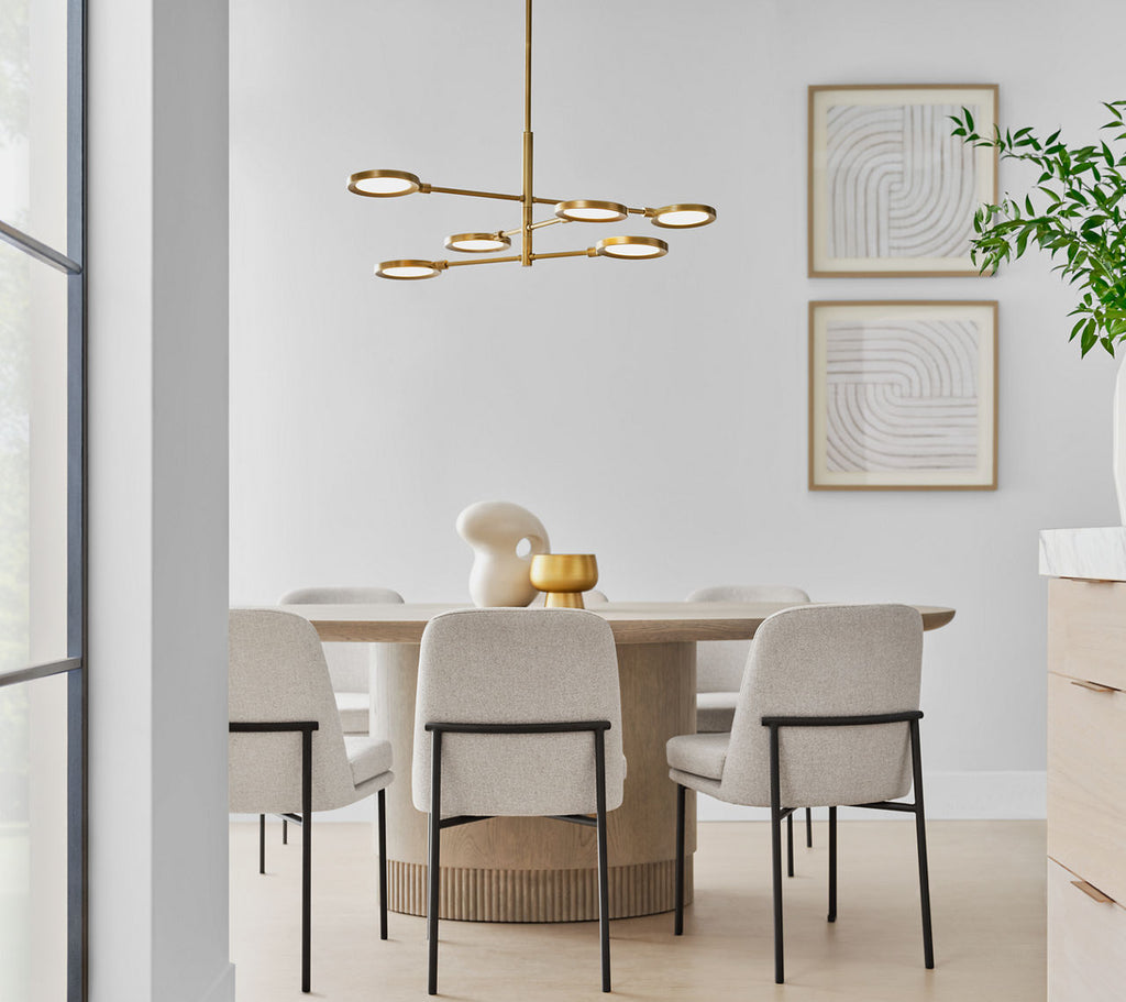 Spectica 6 Chandelier Acrylic plated brass LED 3000K 90 CRI90 cri 3000k 120v