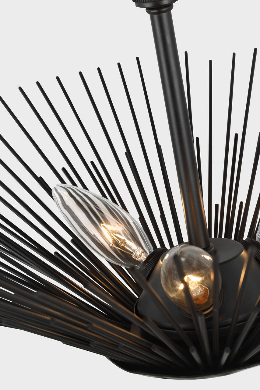 Helios Large Semi-Flush Mount Aged Iron