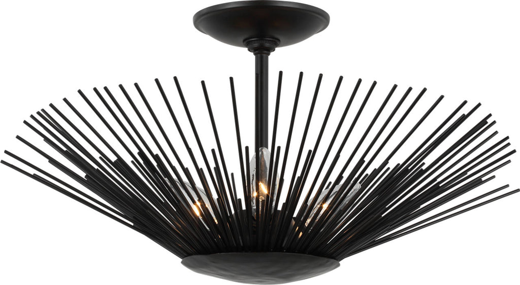 Helios Large Semi-Flush Mount Aged Iron