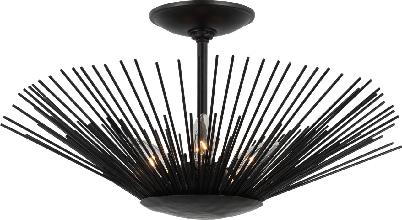 Helios Large Semi-Flush Mount Aged Iron