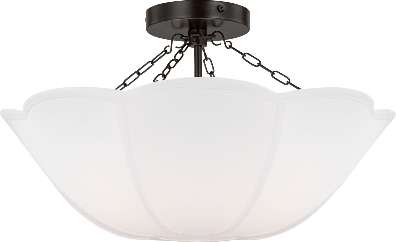 Stassi Medium Semi Flush Mount Aged Iron