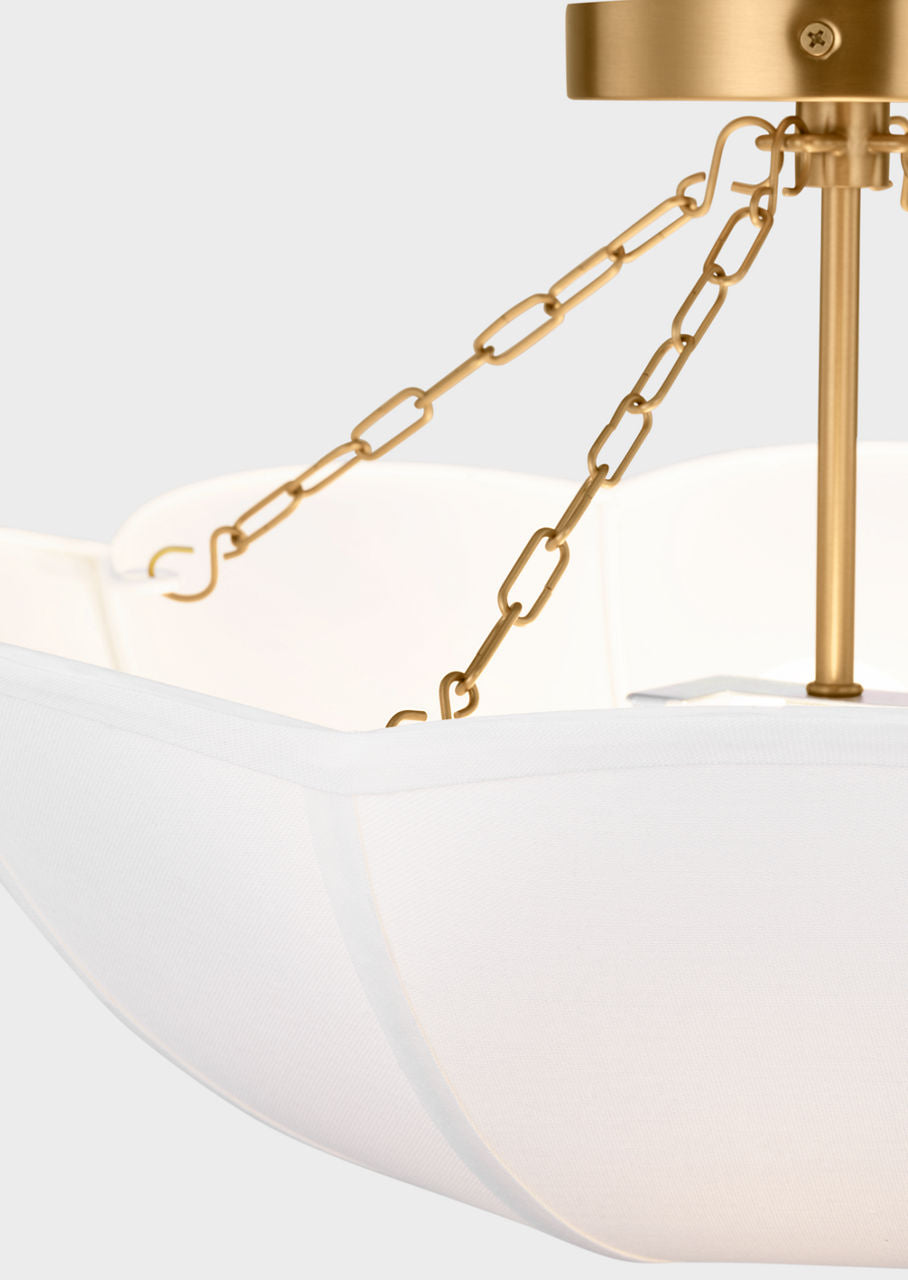 Stassi Medium Semi Flush Mount Burnished Brass