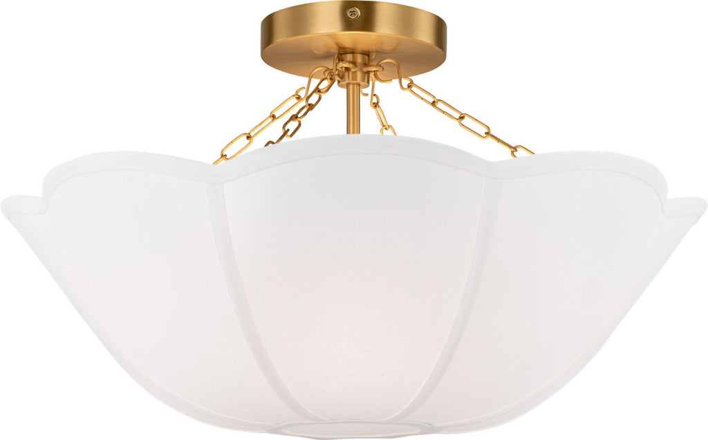 Stassi Medium Semi Flush Mount Burnished Brass