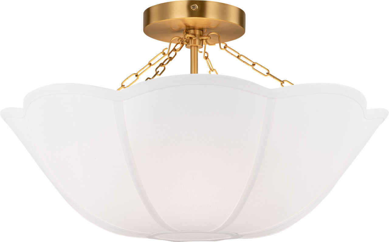 Stassi Medium Semi Flush Mount Burnished Brass