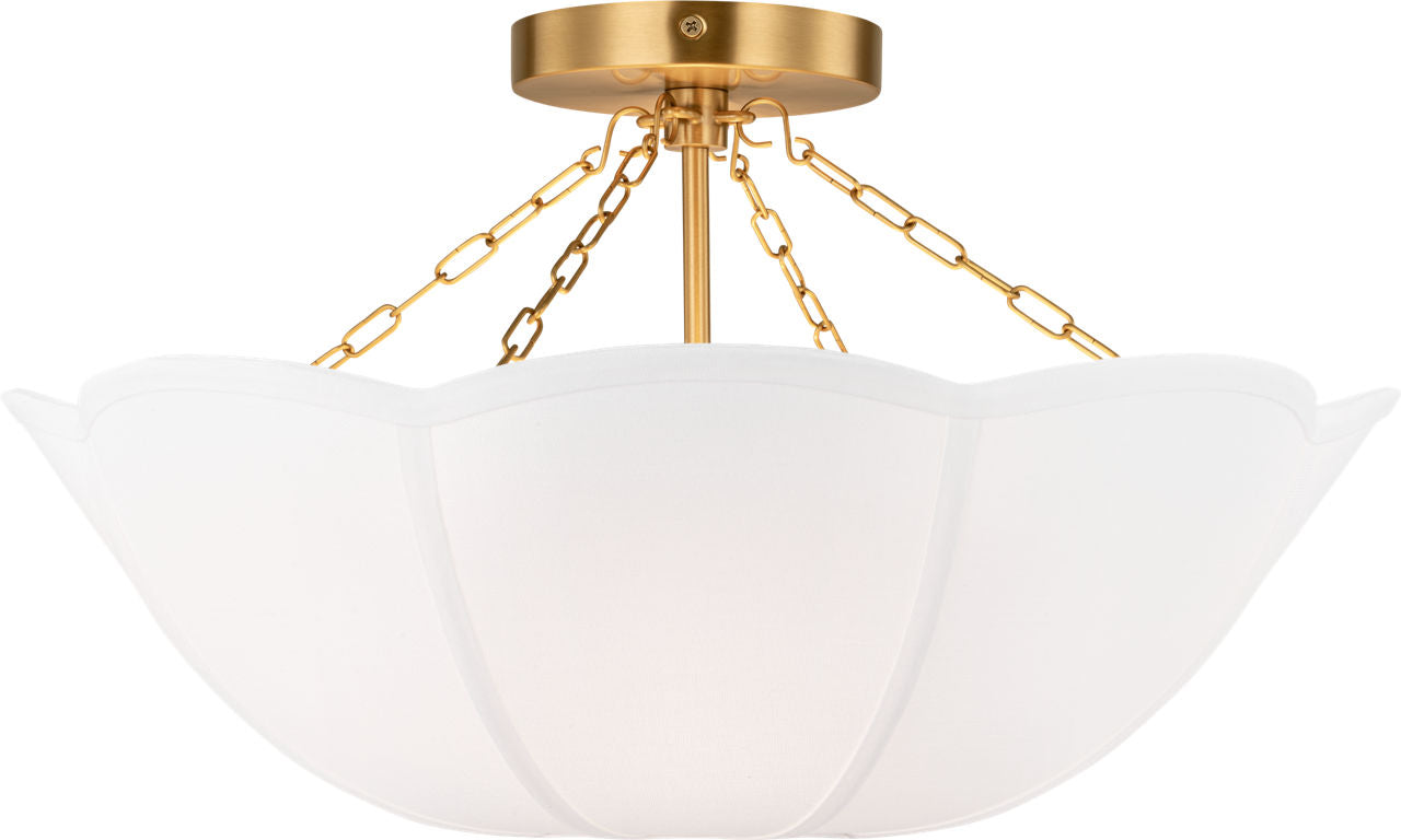 Stassi Medium Semi Flush Mount Burnished Brass