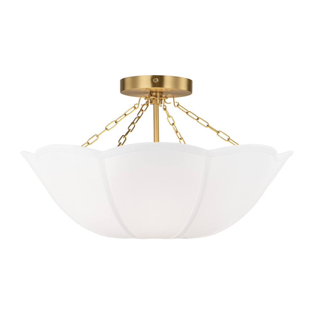 Stassi Medium Semi Flush Mount Burnished Brass
