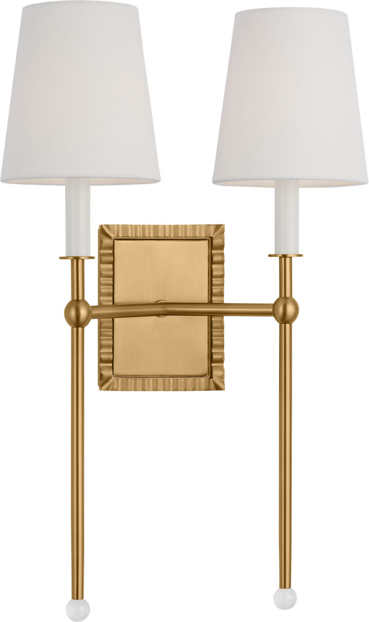 Baxley Double Sconce Burnished Brass