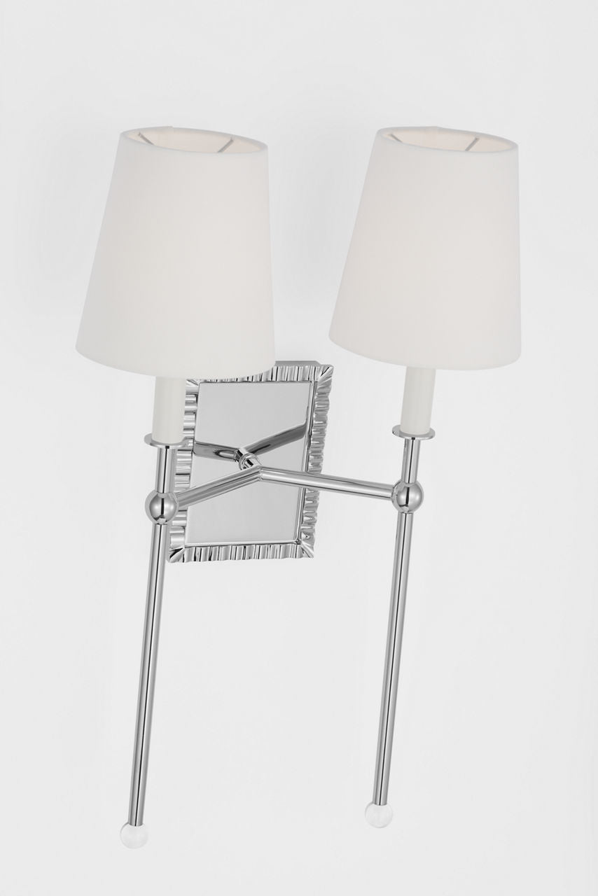 Baxley Double Sconce Polished Nickel