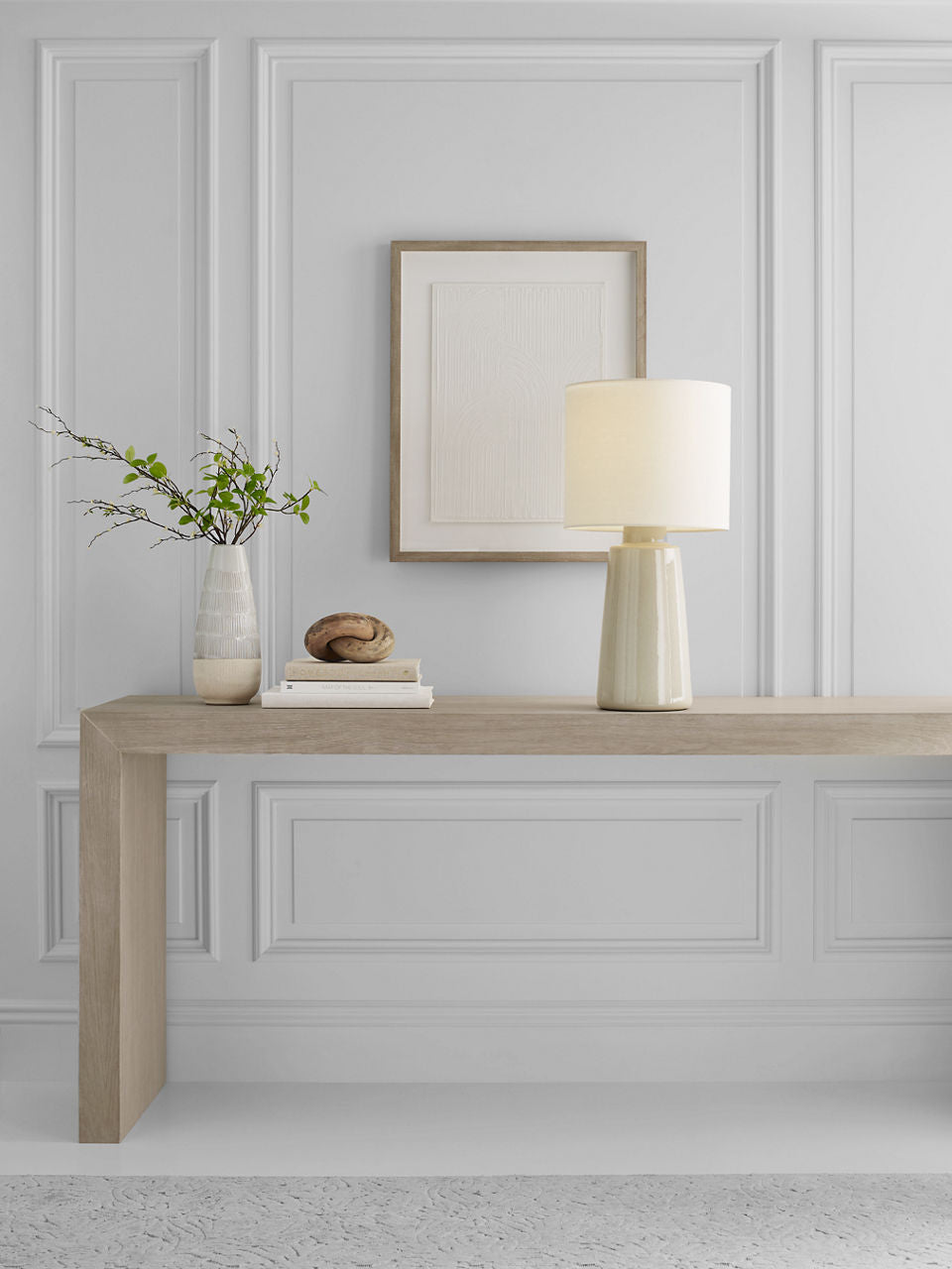 Vessel Large Table Lamp Shellish Grey Bulbs Inc