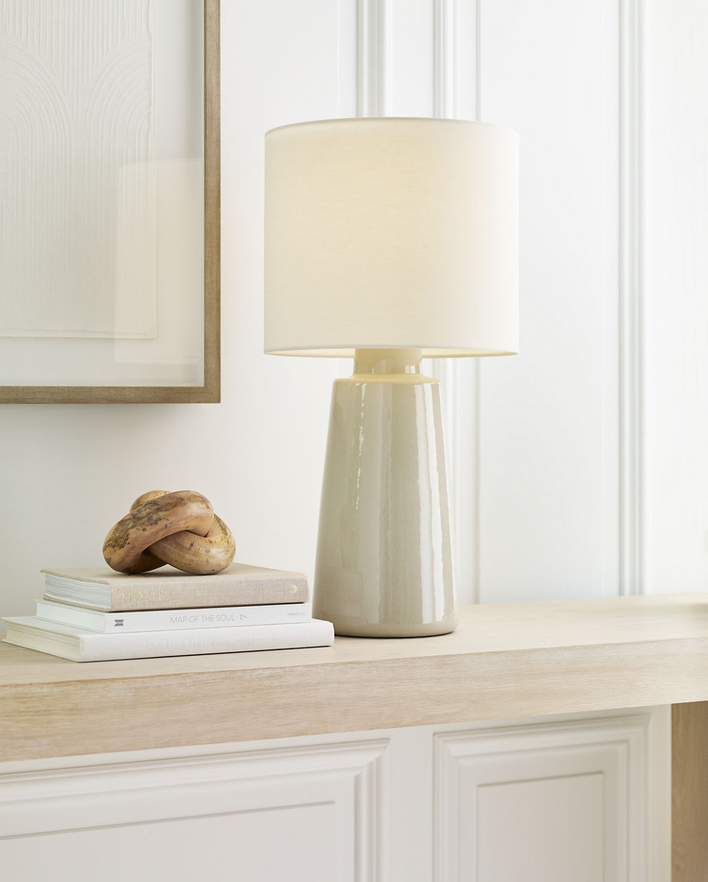 Vessel Large Table Lamp Shellish Grey Bulbs Inc
