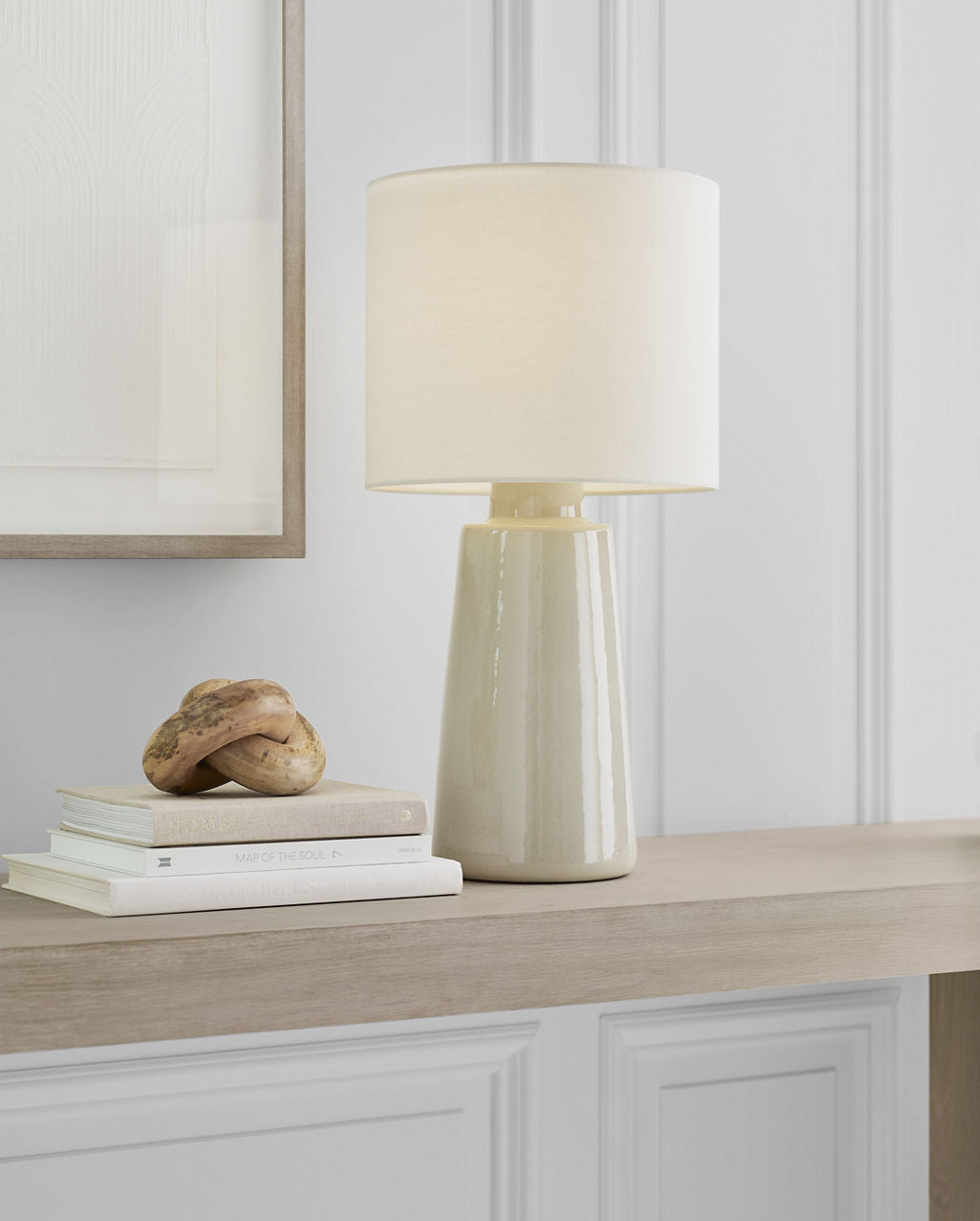Vessel Large Table Lamp Shellish Grey Bulbs Inc
