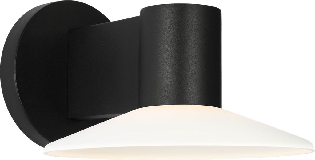Focal Small LED Sconce Textured Black Bulbs Inc