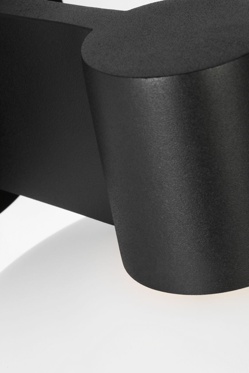 Focal Small LED Sconce Textured Black Bulbs Inc