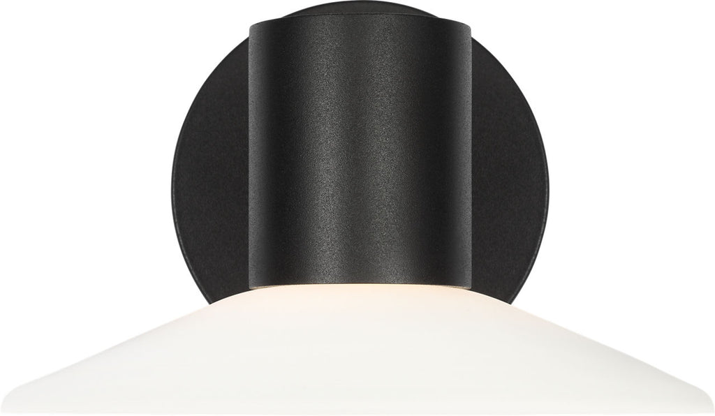 Focal Small LED Sconce Textured Black Bulbs Inc