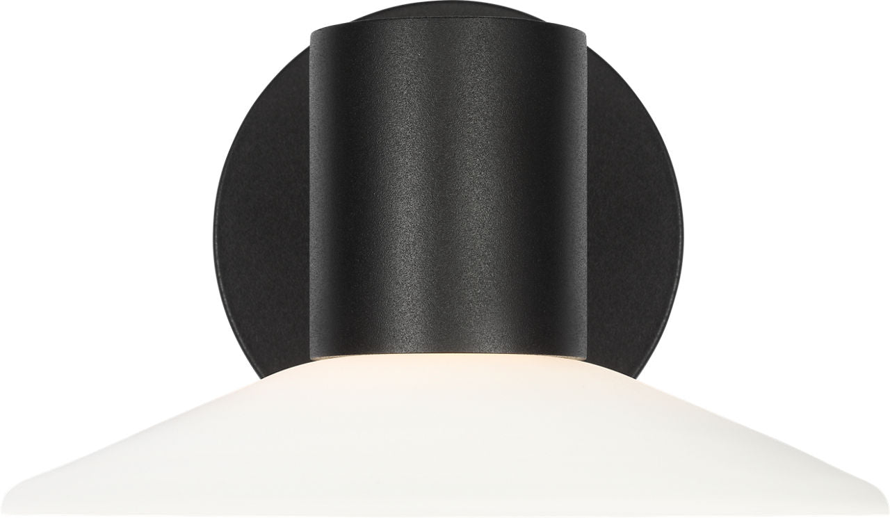 Focal Small LED Sconce Textured Black Bulbs Inc
