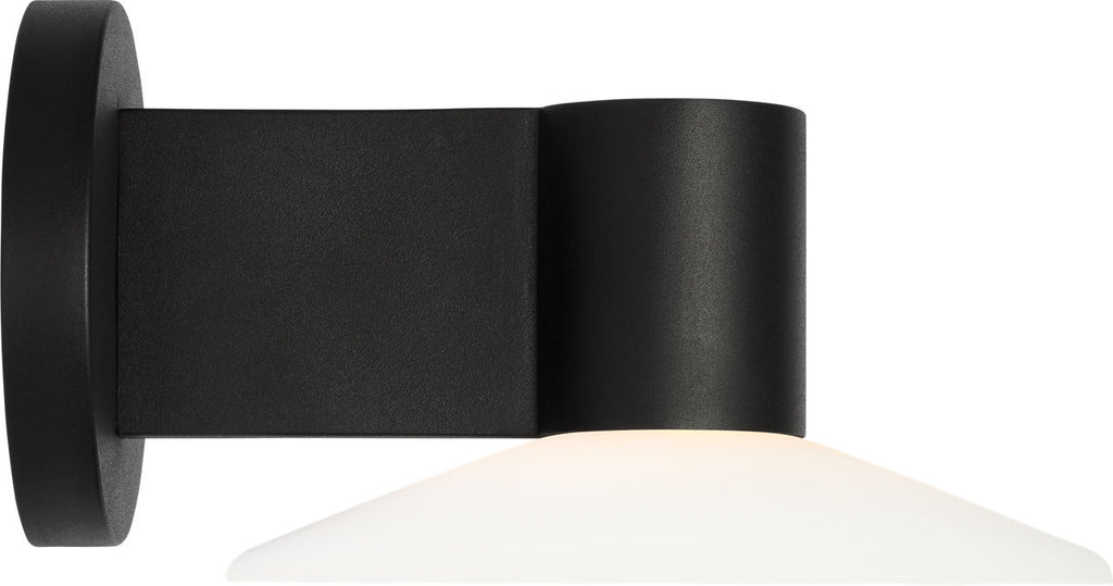 Focal Small LED Sconce Textured Black Bulbs Inc