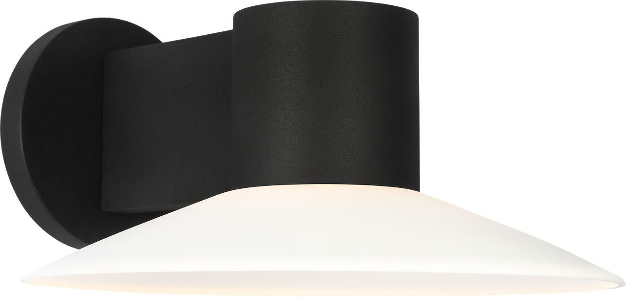 Focal Large LED Sconce Textured Black Bulbs Inc