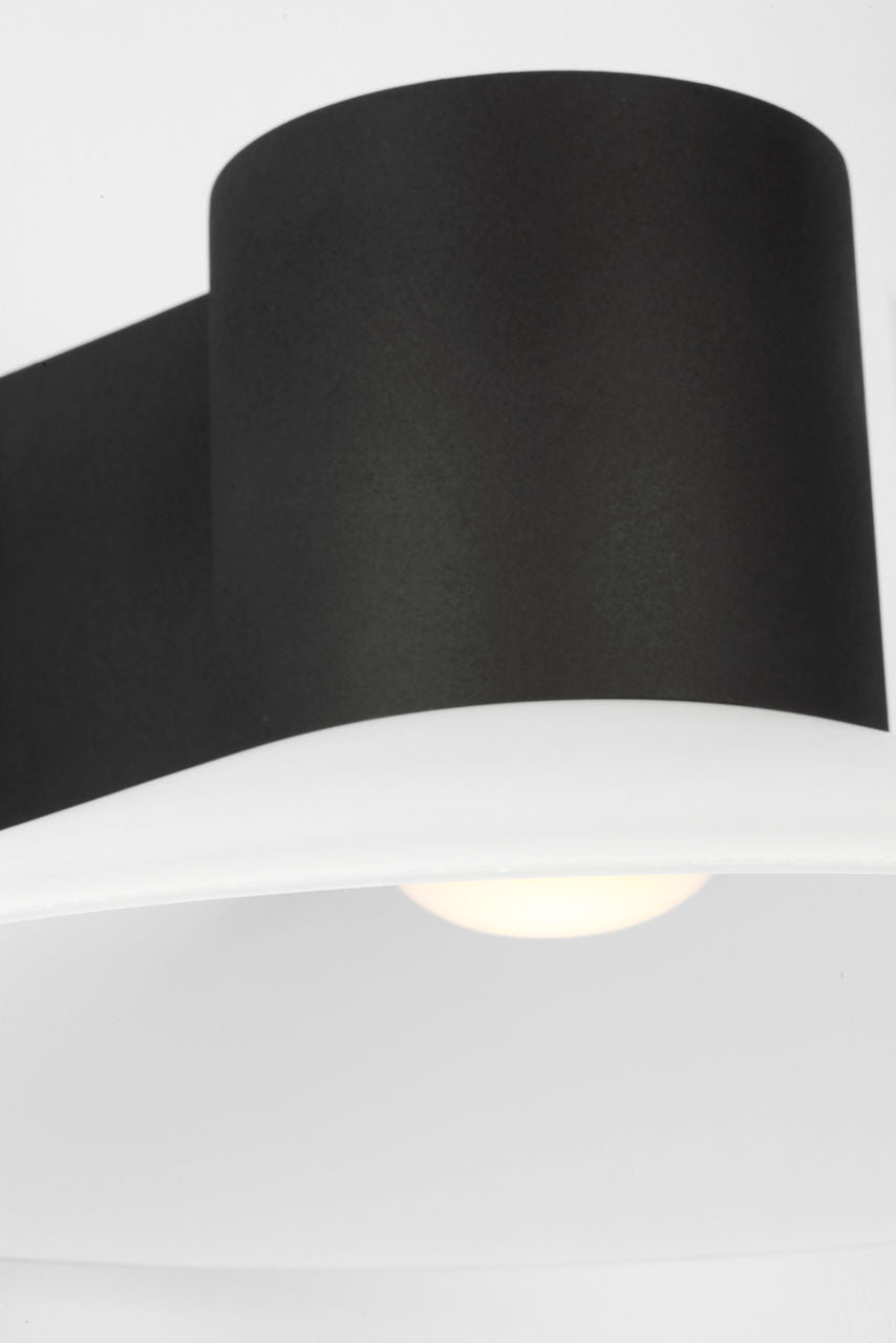 Focal Large LED Sconce Textured Black Bulbs Inc