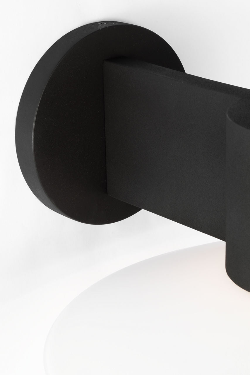 Focal Large LED Sconce Textured Black Bulbs Inc