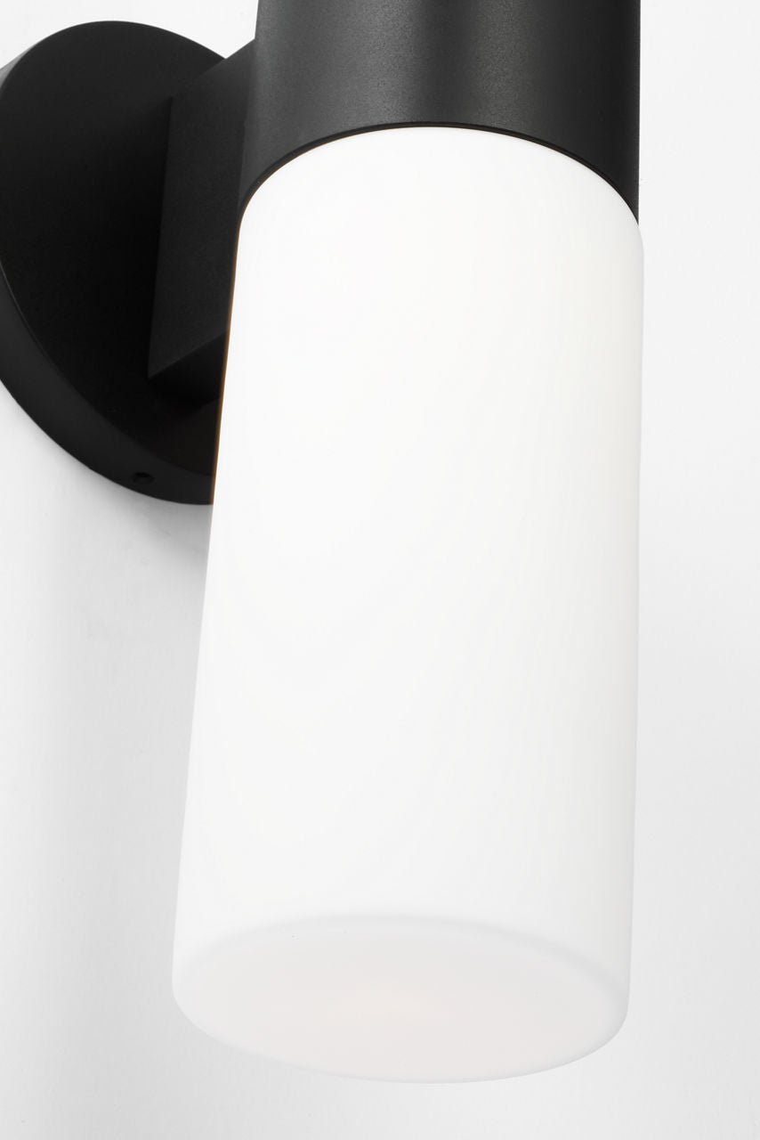 Focal Tall LED Sconce Textured Black Bulbs Inc