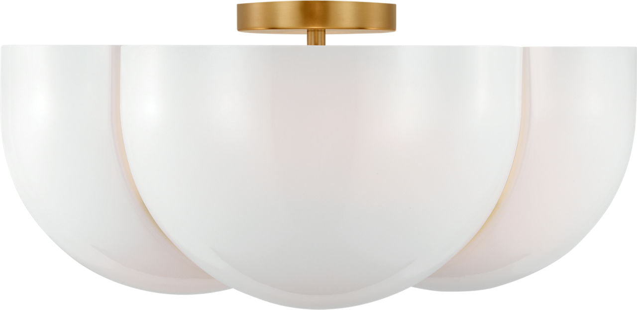 Cheverny Large Semi-Flush Mount Burnished Brass
