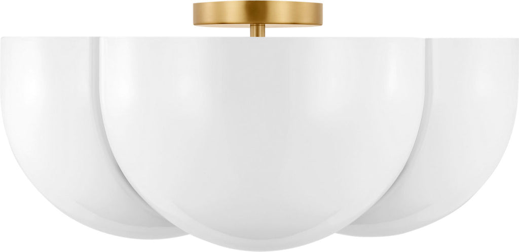 Cheverny Large Semi-Flush Mount Burnished Brass