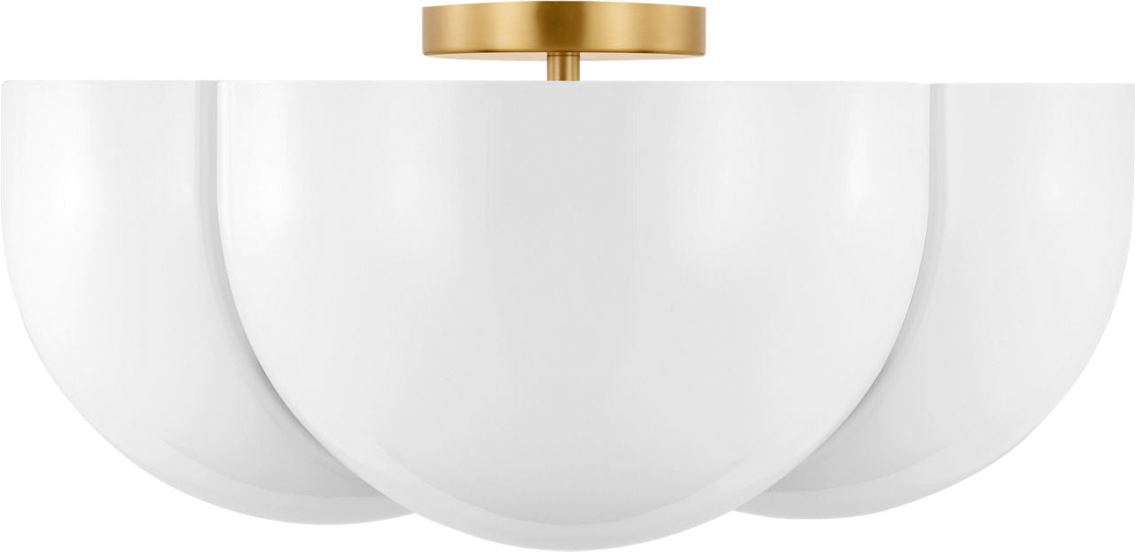 Cheverny Large Semi-Flush Mount Burnished Brass
