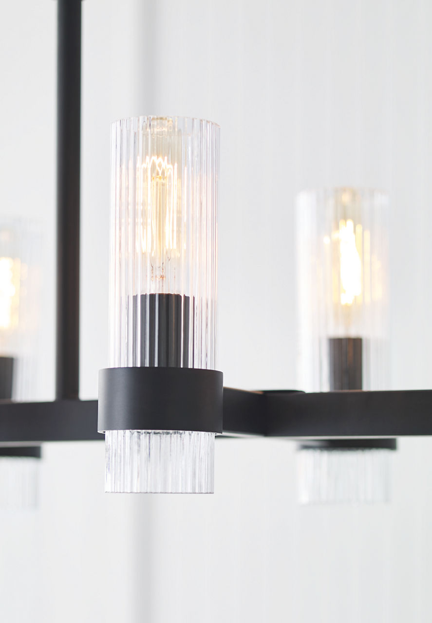 Geneva Large Linear Chandelier | Aged Iron