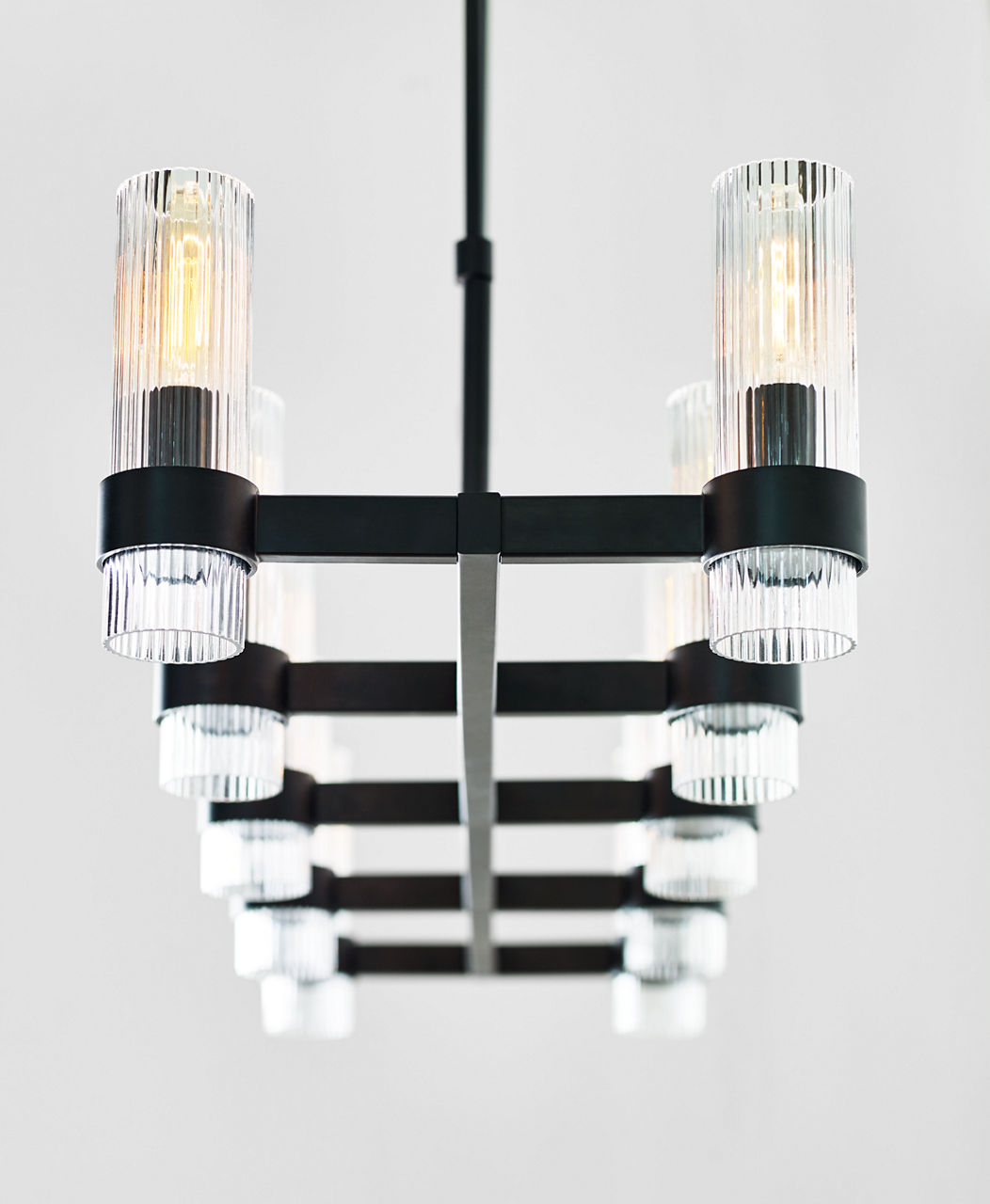 Geneva Large Linear Chandelier | Aged Iron