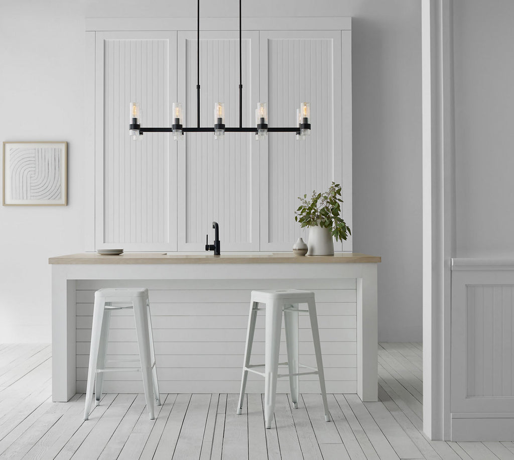 Geneva Large Linear Chandelier | Aged Iron