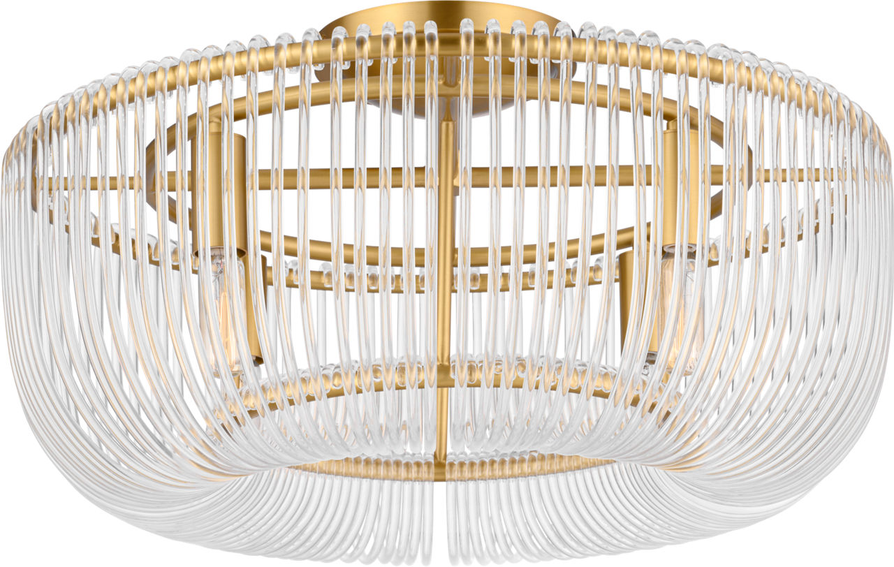 Pierce Medium Flush Mount Burnished Brass