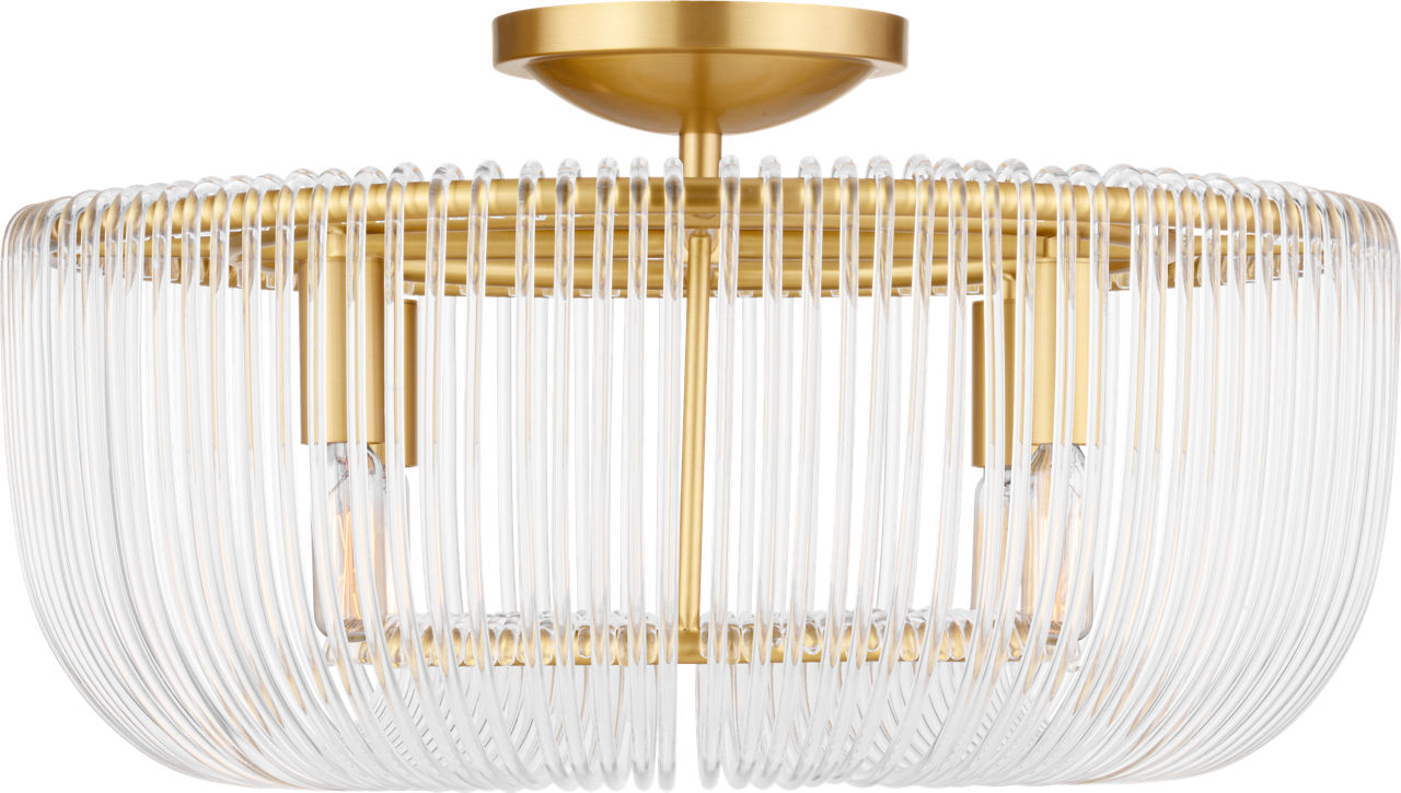 Pierce Medium Flush Mount Burnished Brass