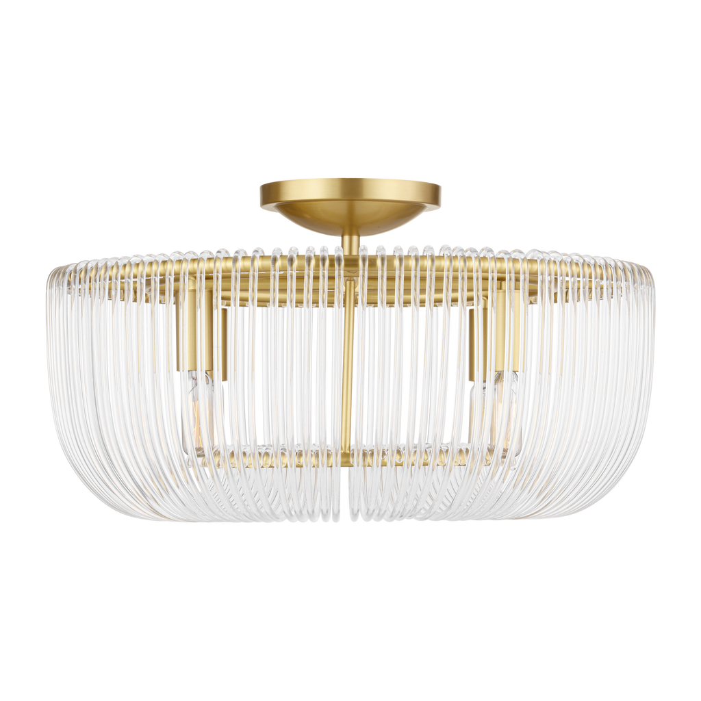 Pierce Medium Flush Mount Burnished Brass