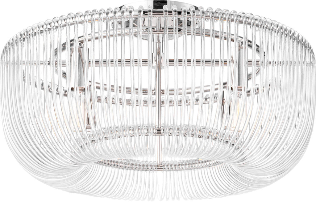 Pierce Medium Flush Mount Polished Nickel