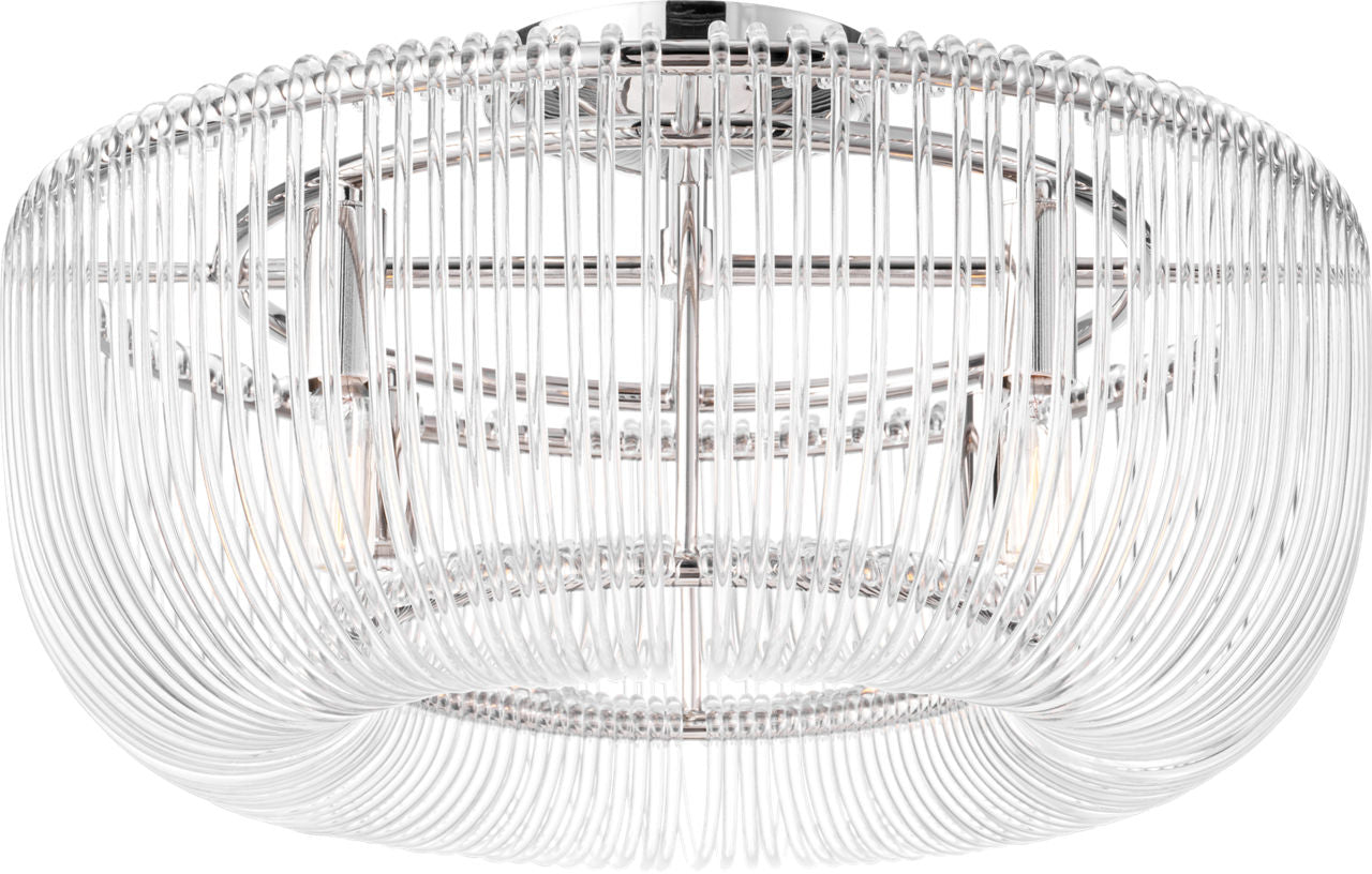 Pierce Medium Flush Mount Polished Nickel