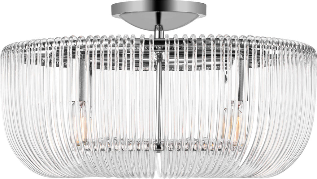 Pierce Medium Flush Mount Polished Nickel