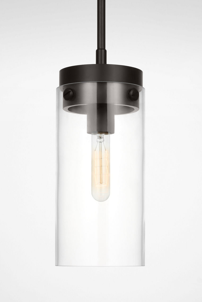 Garrett Medium Cylinder Pendant Aged Iron