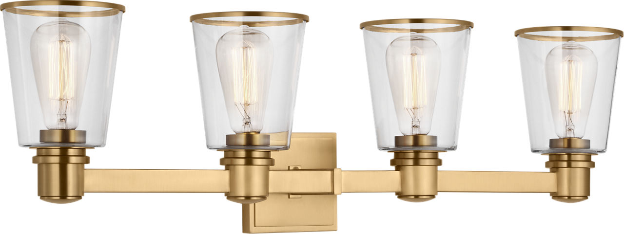 Alessa 4 - Light Vanity Burnished Brass