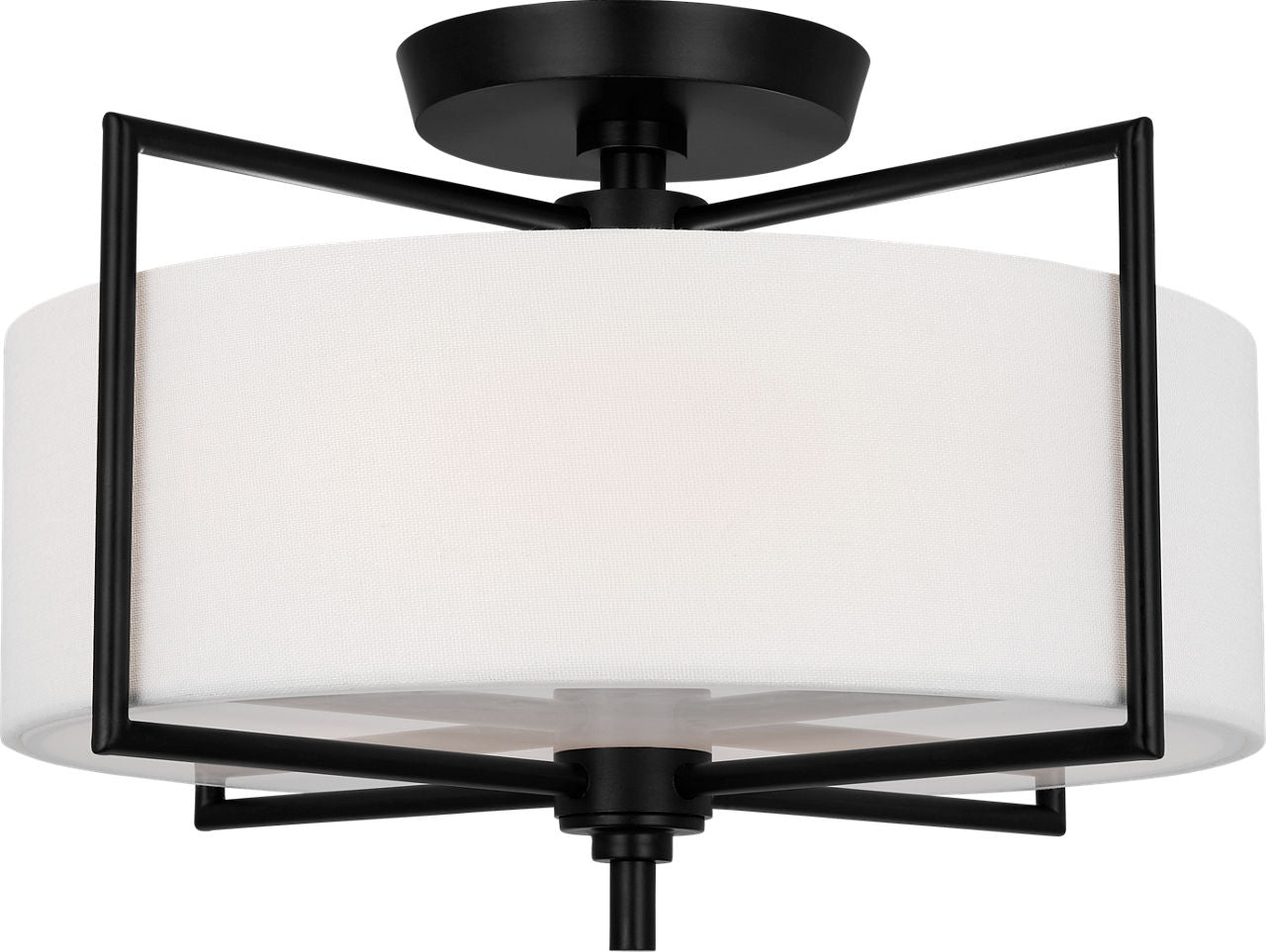 Perno Medium Semi-Flush Mount Aged Iron