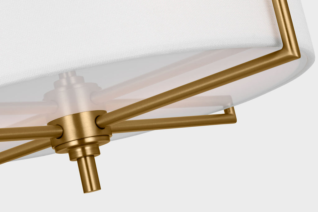Perno Medium Semi-Flush Mount Burnished Brass