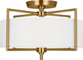 Perno Medium Semi-Flush Mount Burnished Brass