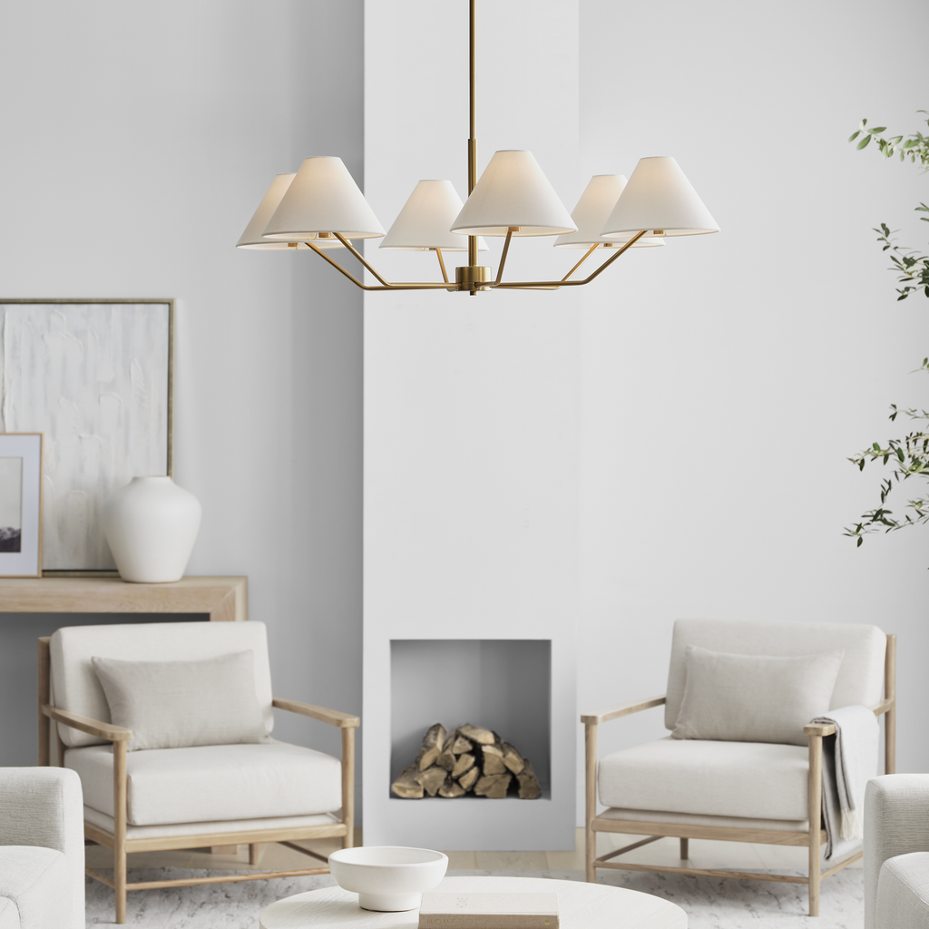 Burke Large Chandelier Satin Brass