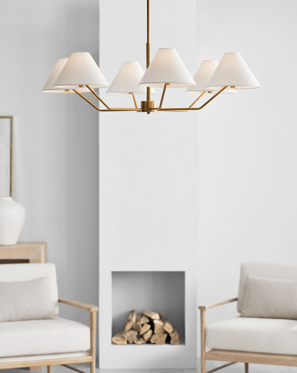 Burke Large Chandelier Satin Brass