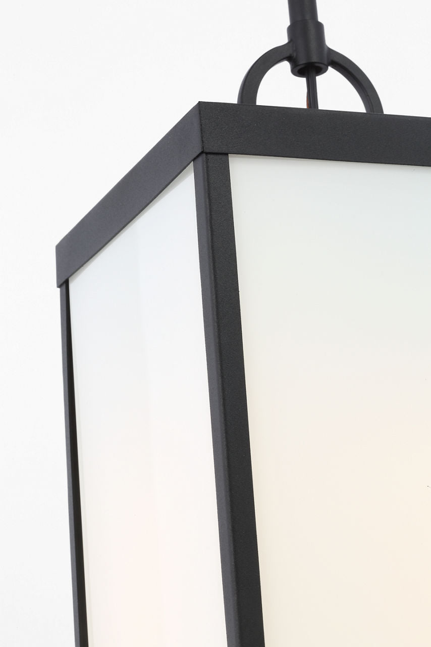 Howell Medium Pendant Lantern Textured Black