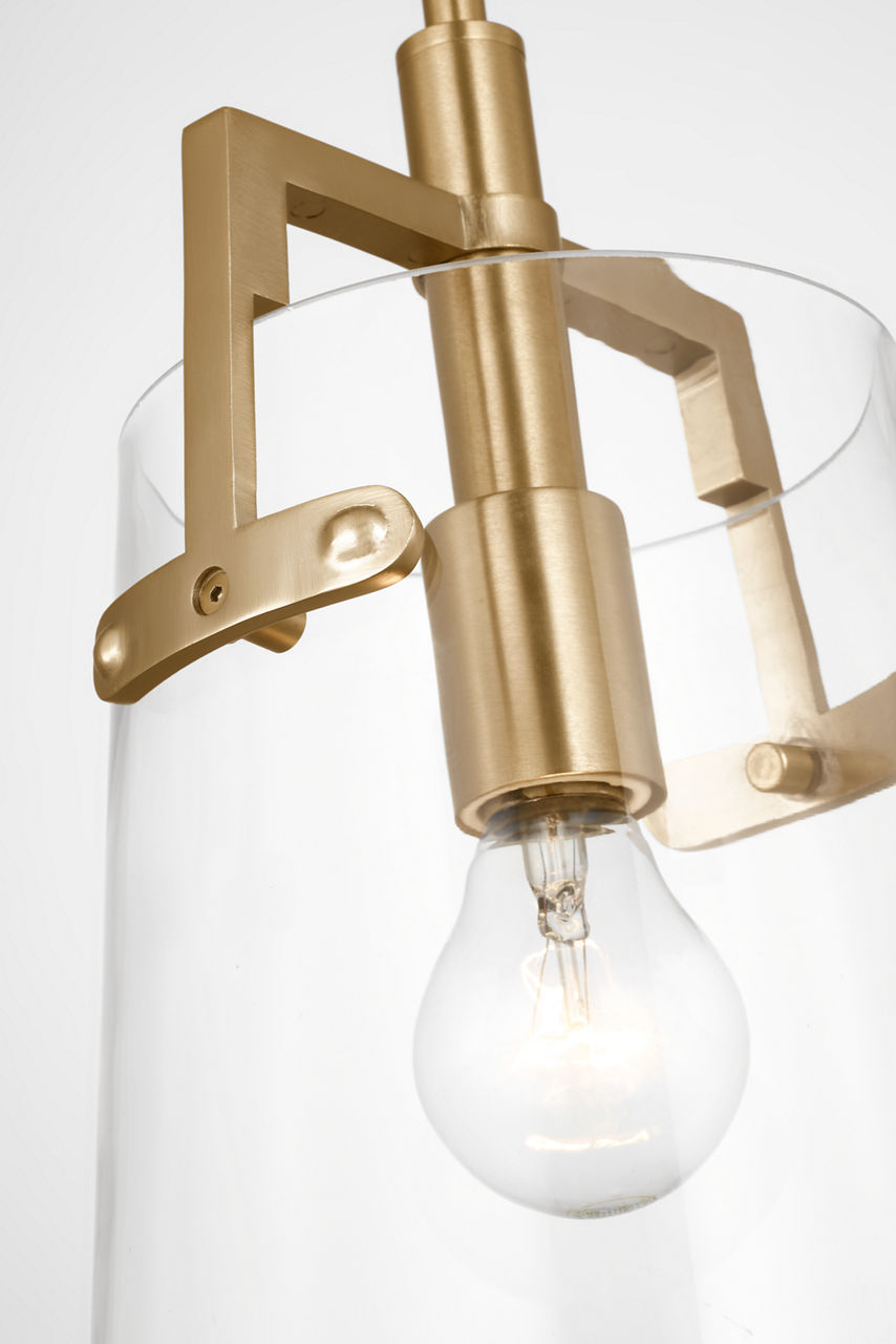 Crofton Small Pendant Satin Brass